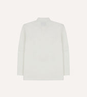 Herringbone Cotton Mandarin Collar Popover Shirt