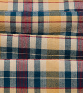 Yellow And Red Madras Check Cotton Button Down Popover Shirt