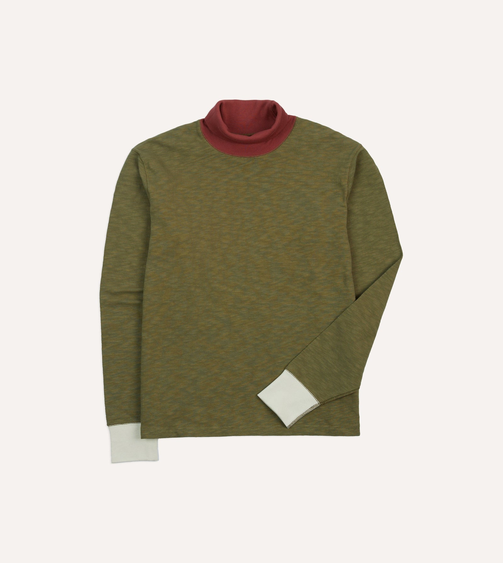 Cotton Long Sleeve Roll Neck Hiking T Shirt