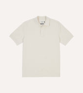 Ecru Piqué Cotton Polo Shirt