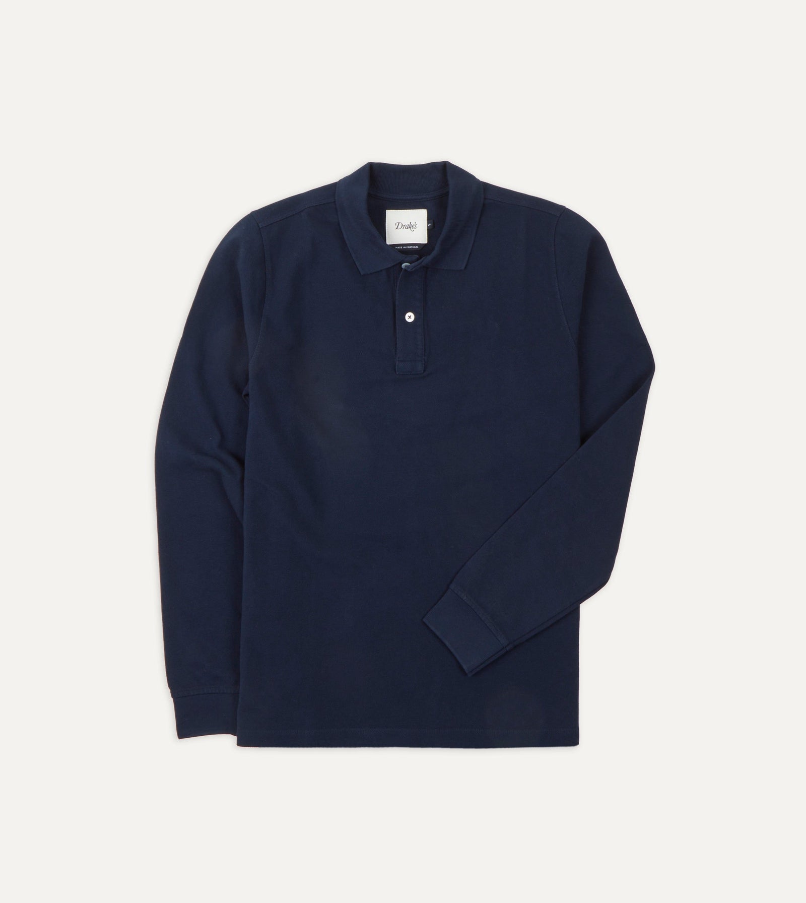 Light Pique Cotton Long Sleeve Polo Shirt