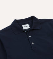 Pique Cotton Long Sleeve Polo Shirt