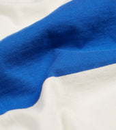 And White Wide Stripe Mock Collar Long Sleeve Jersey