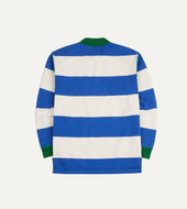 And White Wide Stripe Mock Collar Long Sleeve Jersey