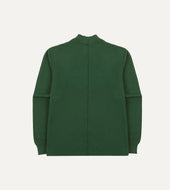 Green Cotton Long Sleeve Mock Neck Hiking T Shirt