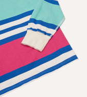 Pink Green And Stripe Cotton Rugby Shirt