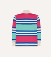 Pink Green And Stripe Cotton Rugby Shirt