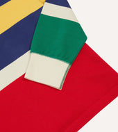 Red Yellow And Navy Multi Stripe Cotton Rugby Shirt