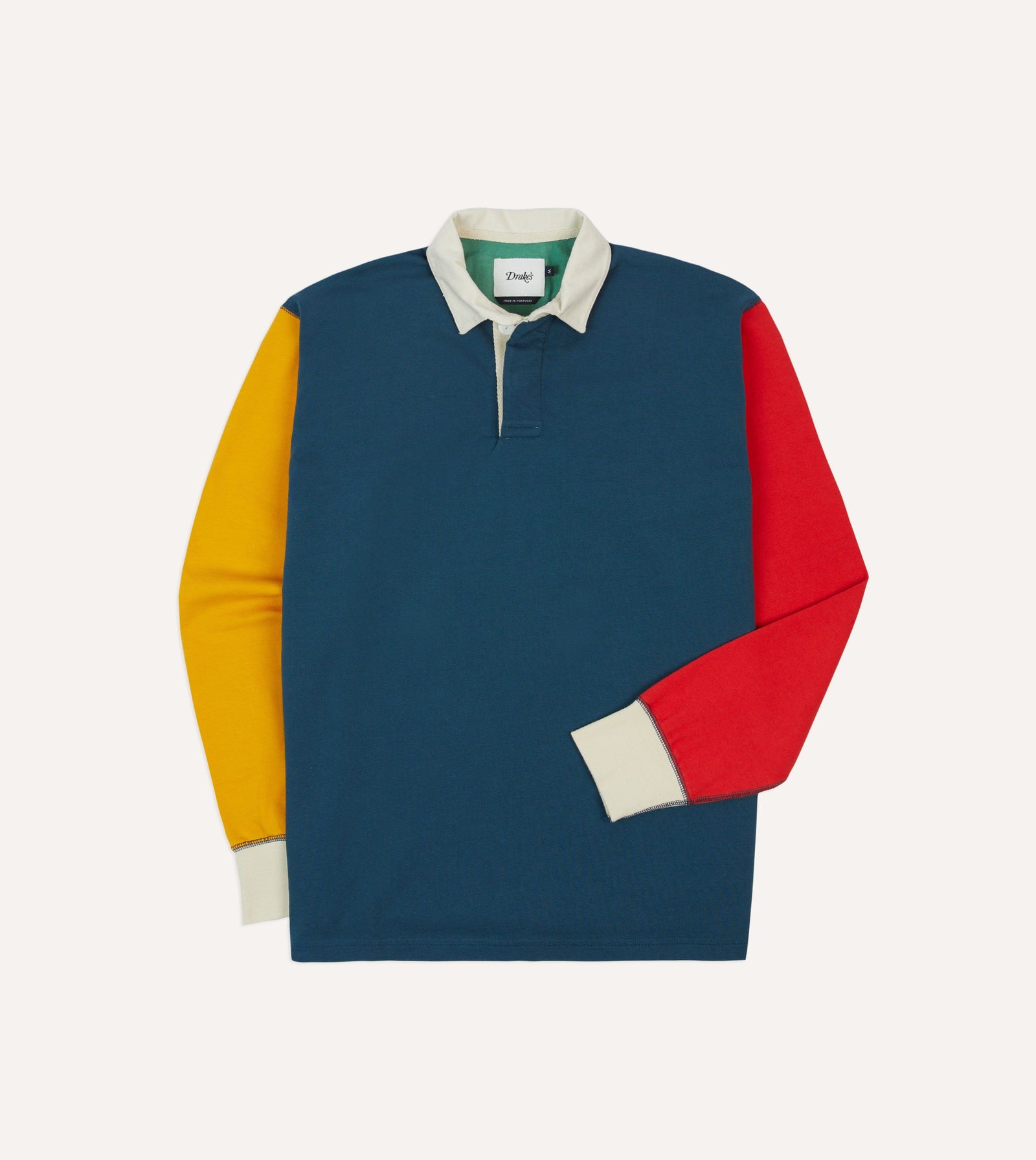 Yellow Red And Green Colourblock Cotton Rugby Shirt