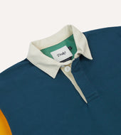 Yellow Red And Green Colourblock Cotton Rugby Shirt