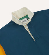 Yellow Red And Green Colourblock Cotton Rugby Shirt