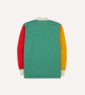 Yellow Red And Green Colourblock Cotton Rugby Shirt