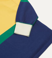 Pink Green Yellow And Navy Multi Stripe Cotton Rugby Shirt