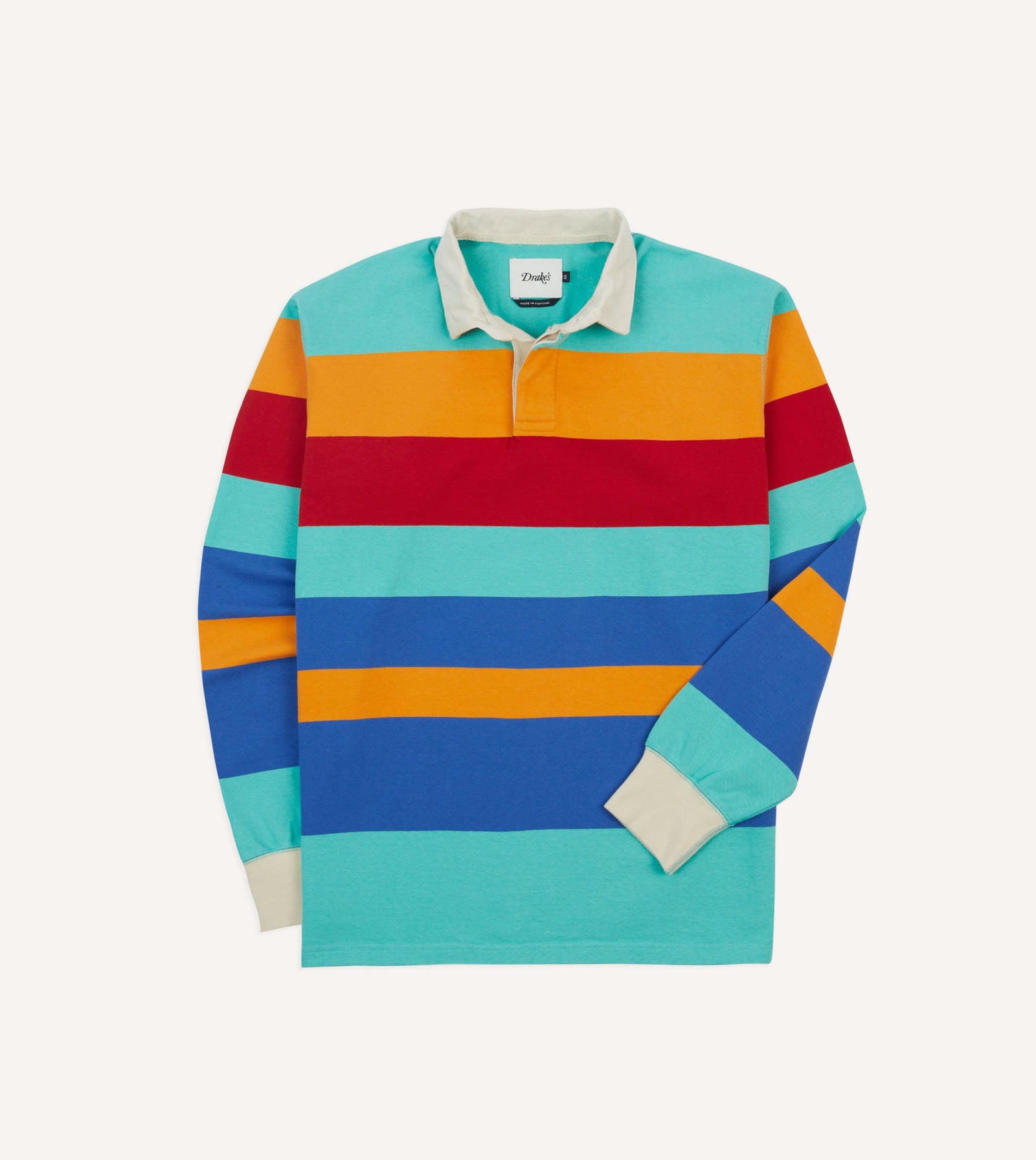 Yellow Blue And Red Multi Stripe Cotton Rugby Shirt