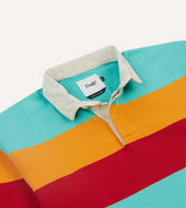 Yellow Blue And Red Multi Stripe Cotton Rugby Shirt