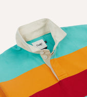 Yellow Blue And Red Multi Stripe Cotton Rugby Shirt