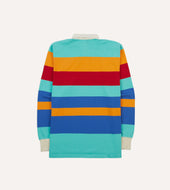 Yellow Blue And Red Multi Stripe Cotton Rugby Shirt