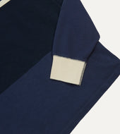 And Ecru Stripe Mock Collar Long Sleeve Jersey