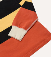 Black And Orange Multi Stripe Cotton Rugby Shirt
