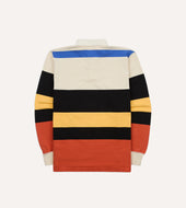 Black And Orange Multi Stripe Cotton Rugby Shirt