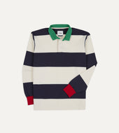And Navy Block Stripe Cotton Rugby Shirt