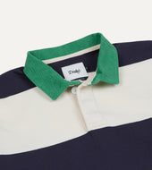 And Navy Block Stripe Cotton Rugby Shirt