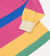 Pink Green Yellow And Navy Pastel Stripe Cotton Rugby Shirt