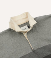 Grey Melange Centre Stripe Cotton Rugby Shirt