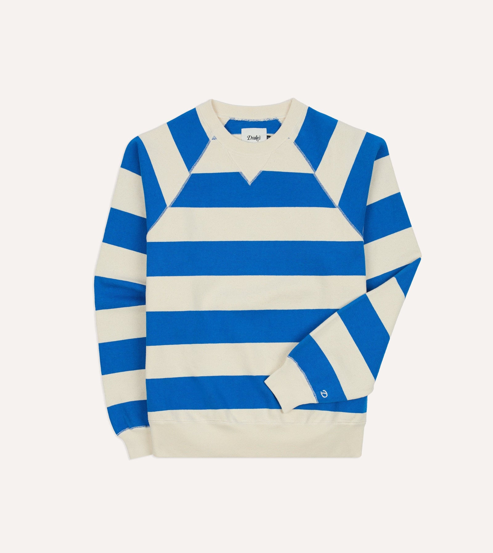 And Antique White Stripe Cotton Raglan Sweatshirt