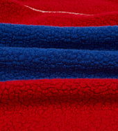 Red And Blue Boucle Wool Zip Fleece Jacket