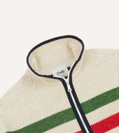 Stripe Boucle Wool Zip Fleece Jacket