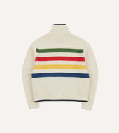 Stripe Boucle Wool Zip Fleece Jacket