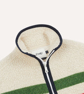 Stripe Boucle Wool Zip Fleece Vest