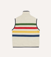 Stripe Boucle Wool Zip Fleece Vest