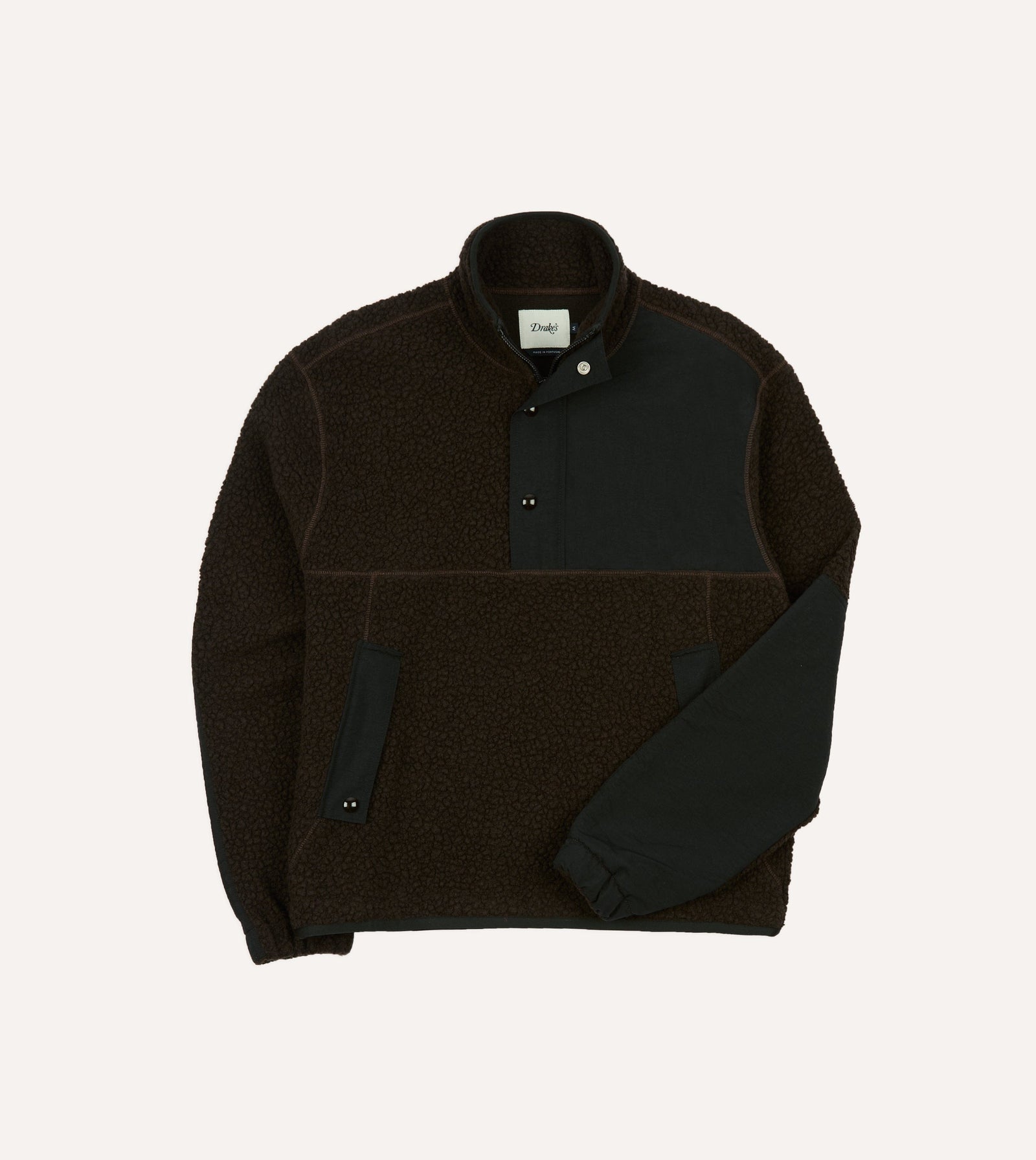 Drake S By A Levine Boucle Wool Half Zip Fleece Jacket
