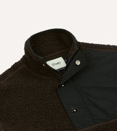 Drake S By A Levine Boucle Wool Half Zip Fleece Jacket