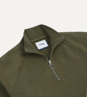 Green Cotton Quarter Zip Sweatshirt
