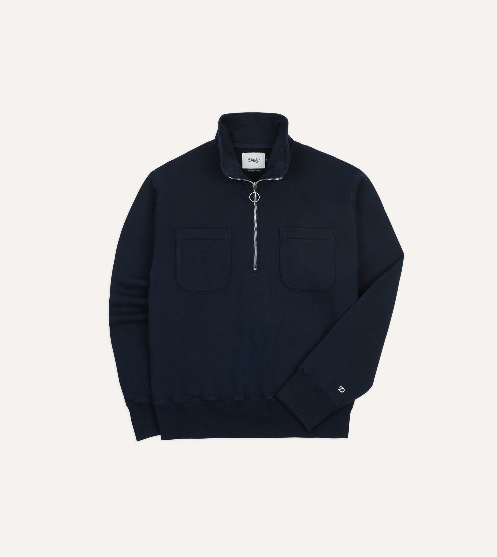 Cotton Half Zip Collared Sweatshirt