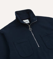 Cotton Half Zip Collared Sweatshirt