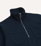 Cotton Half Zip Collared Sweatshirt