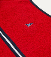 Red Boucle Wool Zip Fleece Vest
