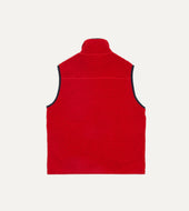 Red Boucle Wool Zip Fleece Vest