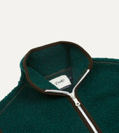 Dark Boucle Wool Zip Fleece Vest