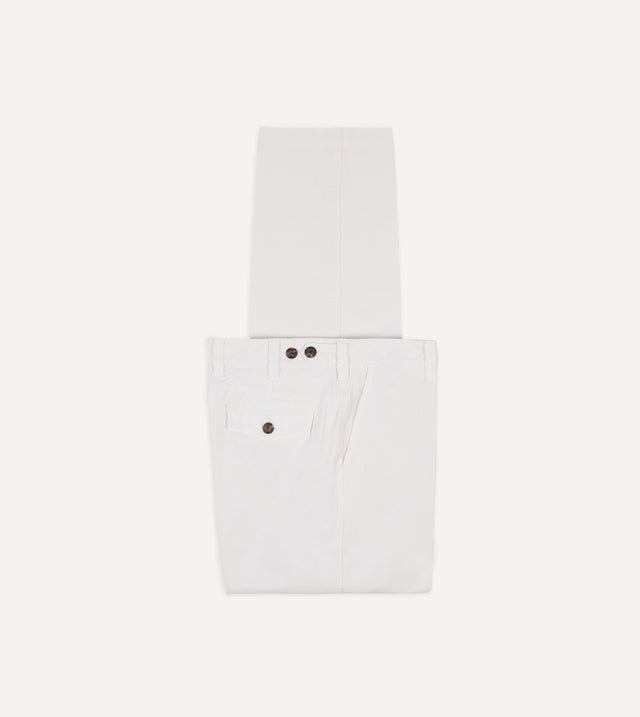Ecru Cotton Flat Front Chino