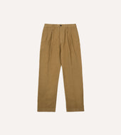 Cotton Corduroy Wide Leg Double Pleat Chino