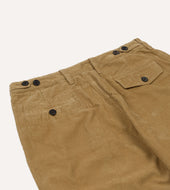 Cotton Corduroy Wide Leg Double Pleat Chino