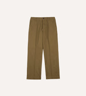Herringbone Cotton Wide Leg Flat Front Chino