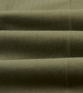 Green Herringbone Cotton Wide Leg Flat Front Chino