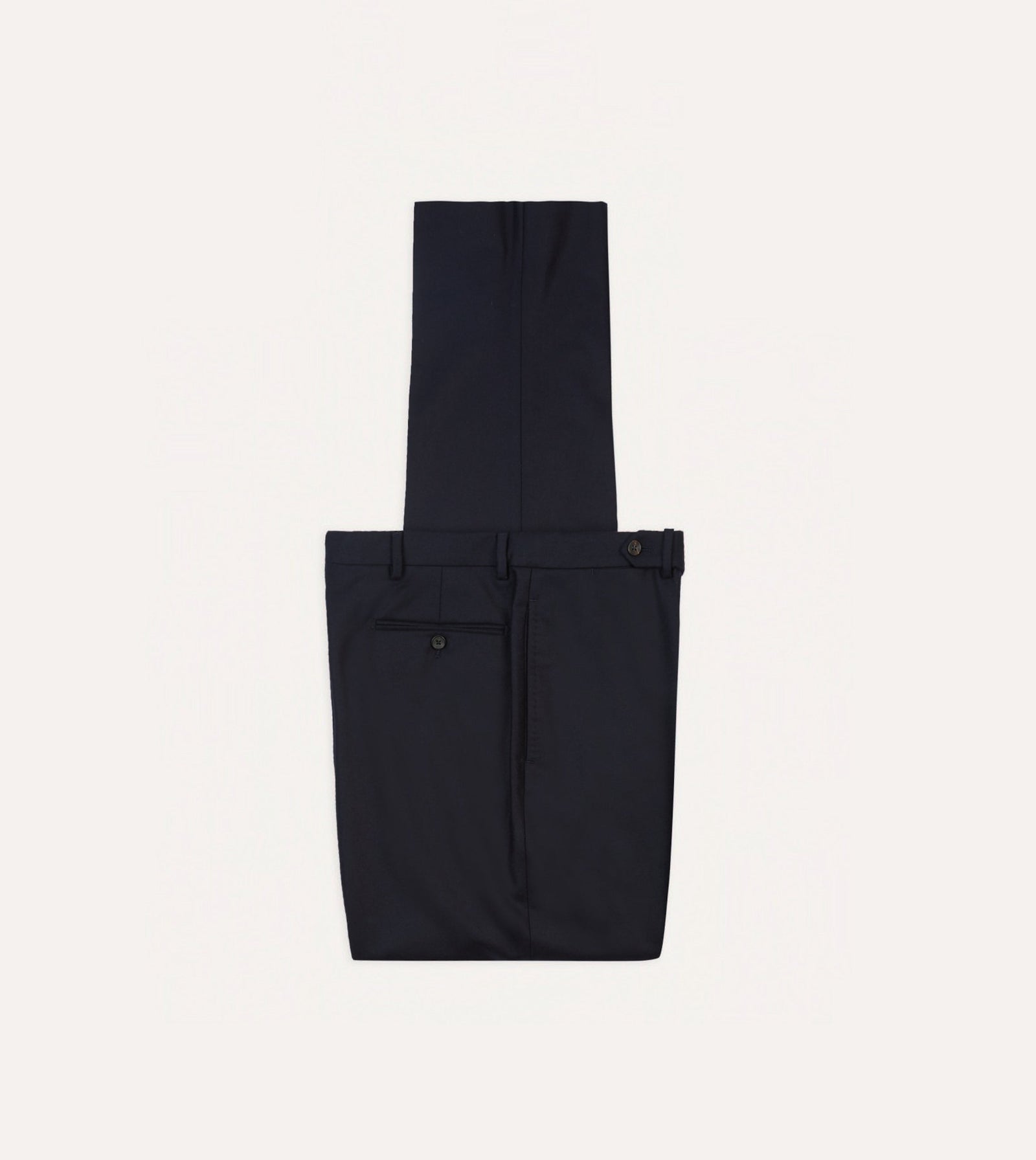 Wool Flannel Flat Front Trousers