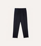 Wool Flannel Flat Front Trousers